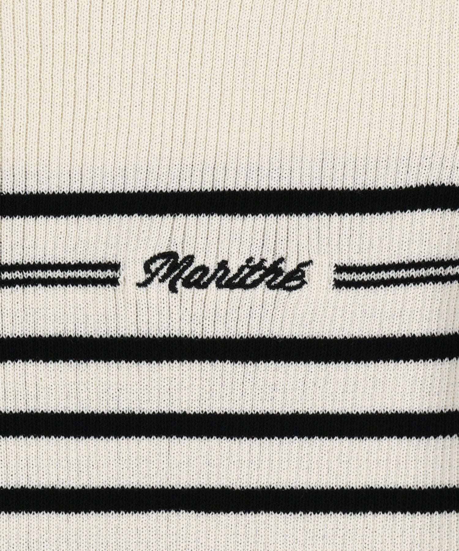 Marithe & Francois Girbaud - Ruffle Point Stripe Half Knit Pullover (Beige) product image 9 | TRAB K-Fashion Australia