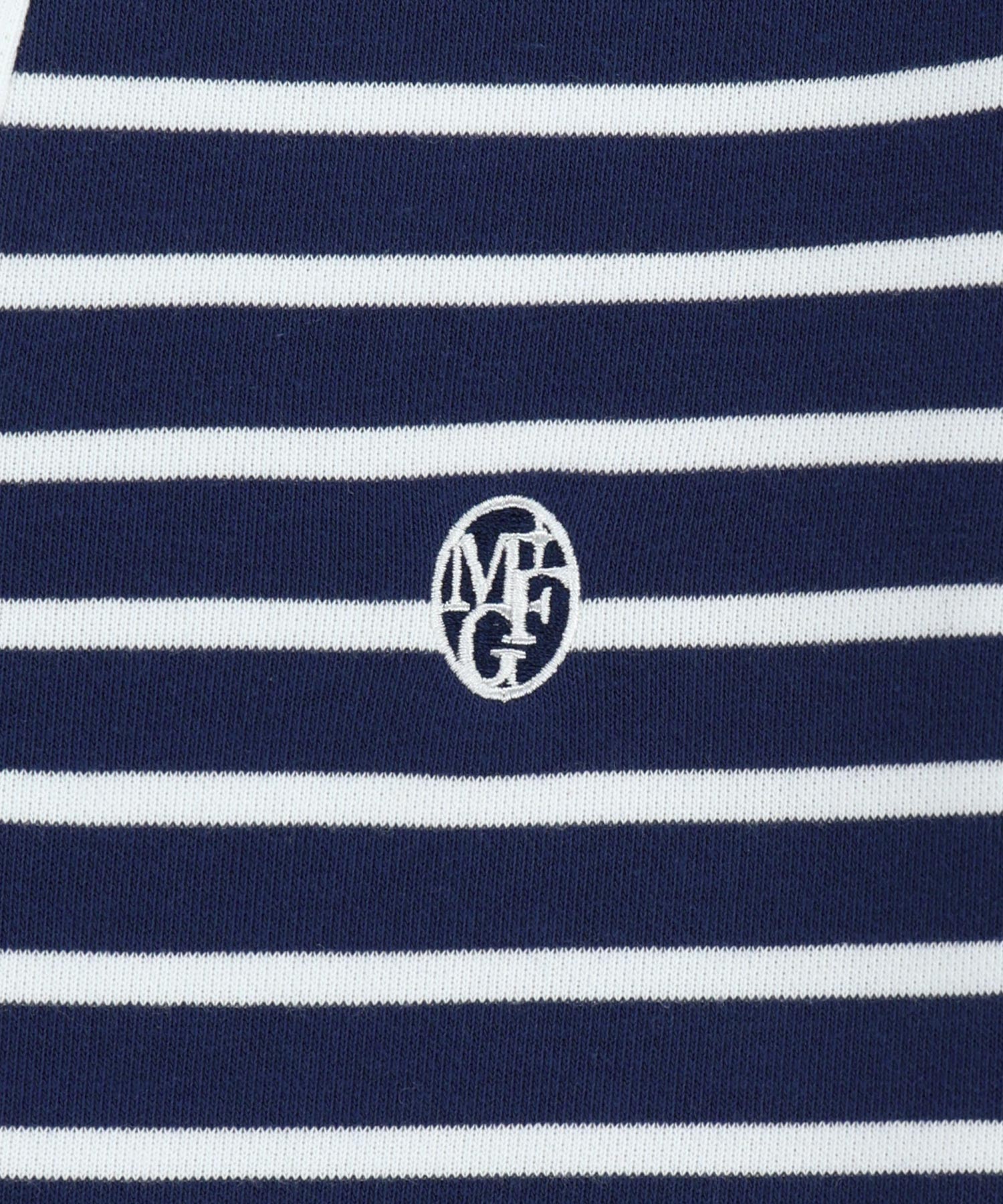Marithe & Francois Girbaud - Collar Stripe Half Sleeve Crop Sweatshirt (Blue) product image 9 | TRAB K-Fashion Australia