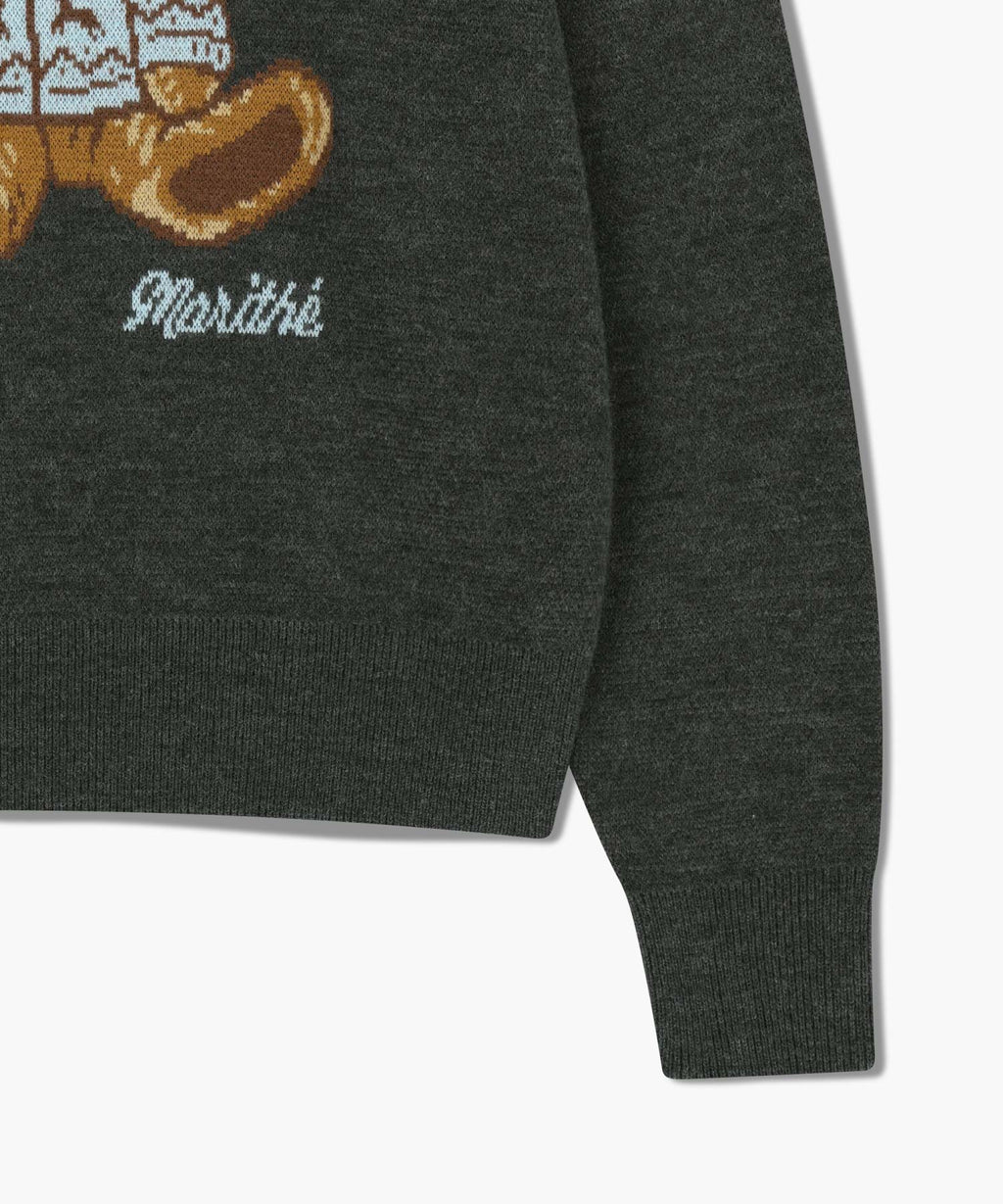 Marithe & Francois Girbaud - Doodle Bear Knit Pullover (Charcoal) product image 9 | TRAB K-Fashion Australia