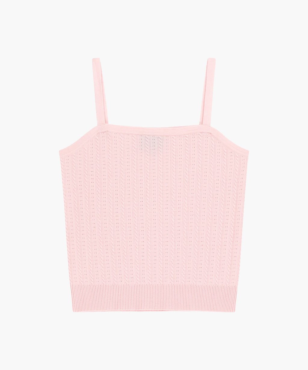 Marithe & Francois Girbaud - Small Classic Logo Half Knit Cardigan Set Up (Light Pink) product image 9 | TRAB K-Fashion Australia