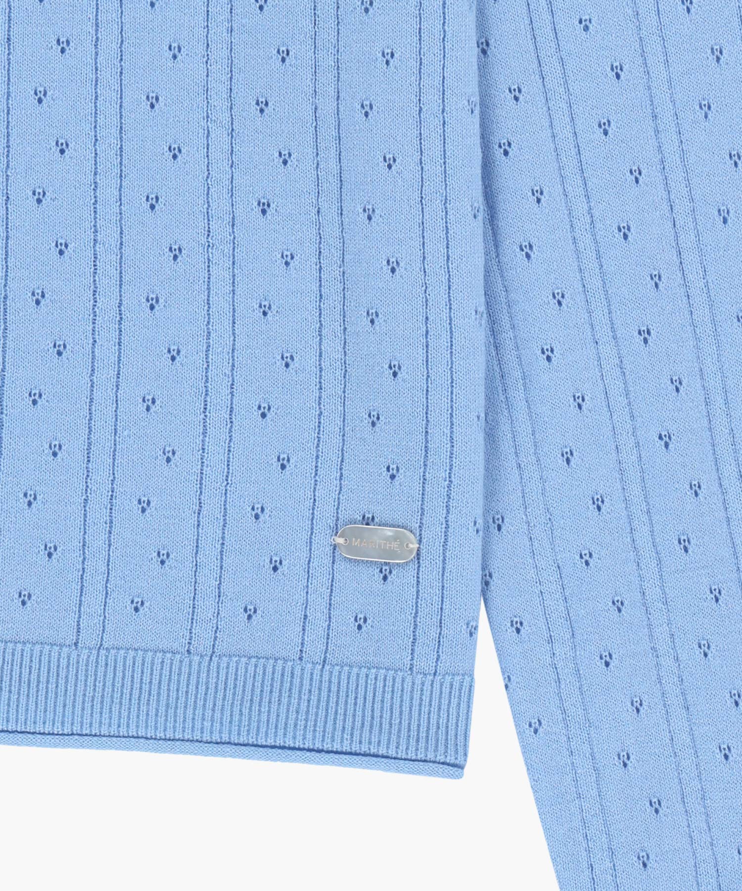 Marithe & Francois Girbaud - Crochet Half Button Knit (Sky Blue) product image 9 | TRAB K-Fashion Australia