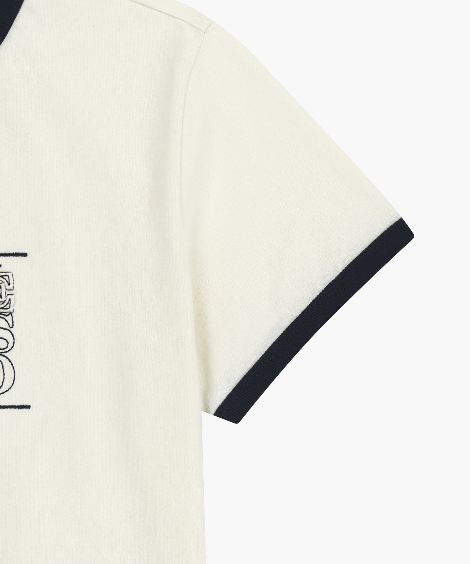Marithe & Francois Girbaud - Classic Logo Applique Ringer Crop Tee (Ivory) product image 9 | TRAB K-Fashion Australia