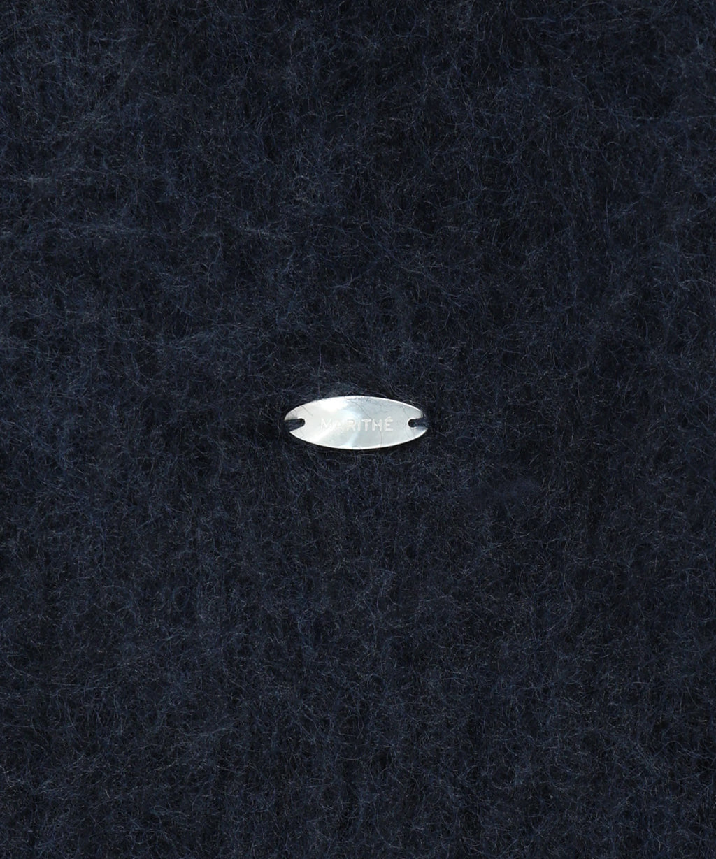 Marithe & Francois Girbaud - Hairy Collar Cardigan (Navy) product image 9 | TRAB K-Fashion Australia