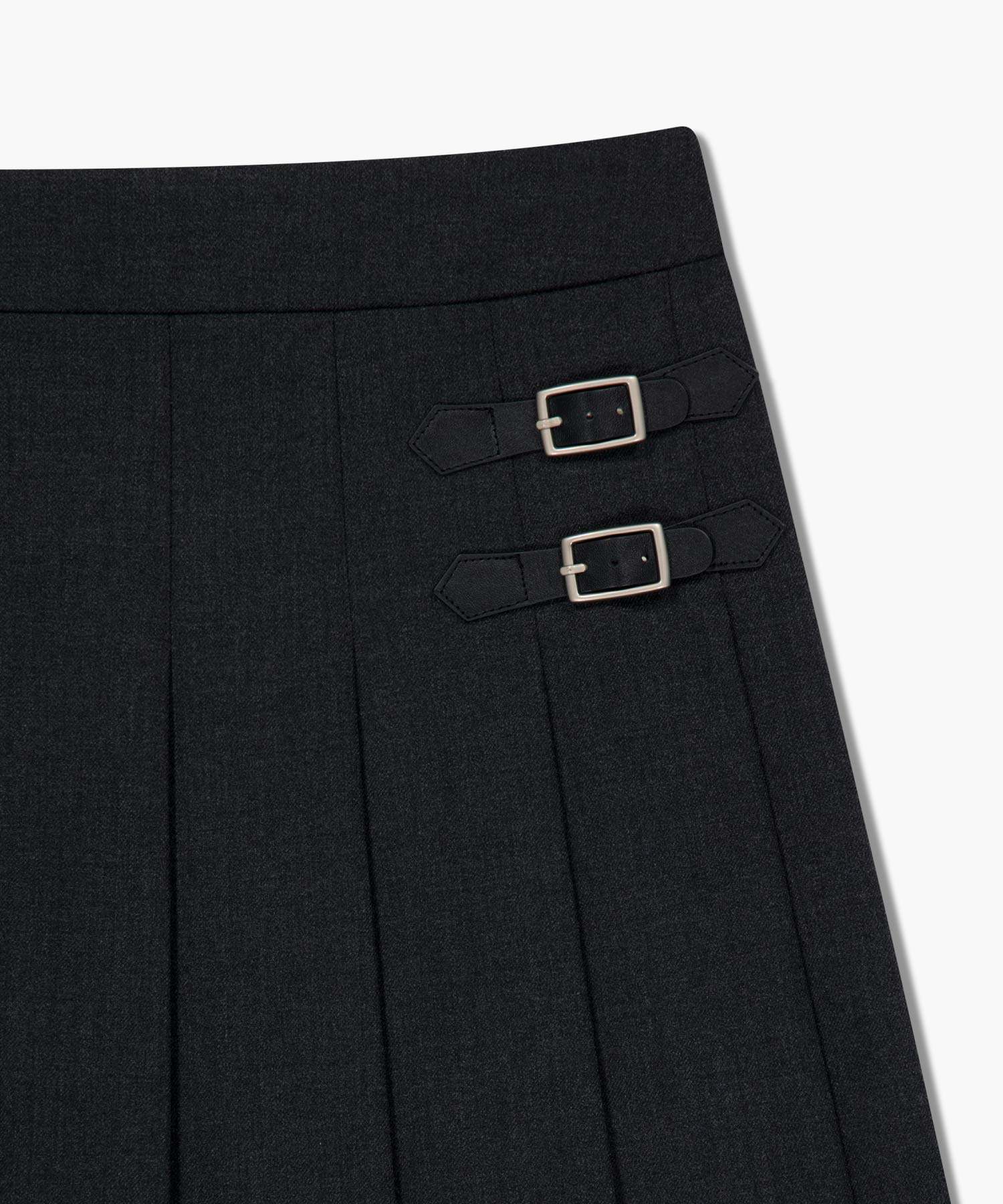 Marithe & Francois Girbaud - Side Buckle Pleated Midi Skirt (Charcoal) product image 9 | TRAB K-Fashion Australia