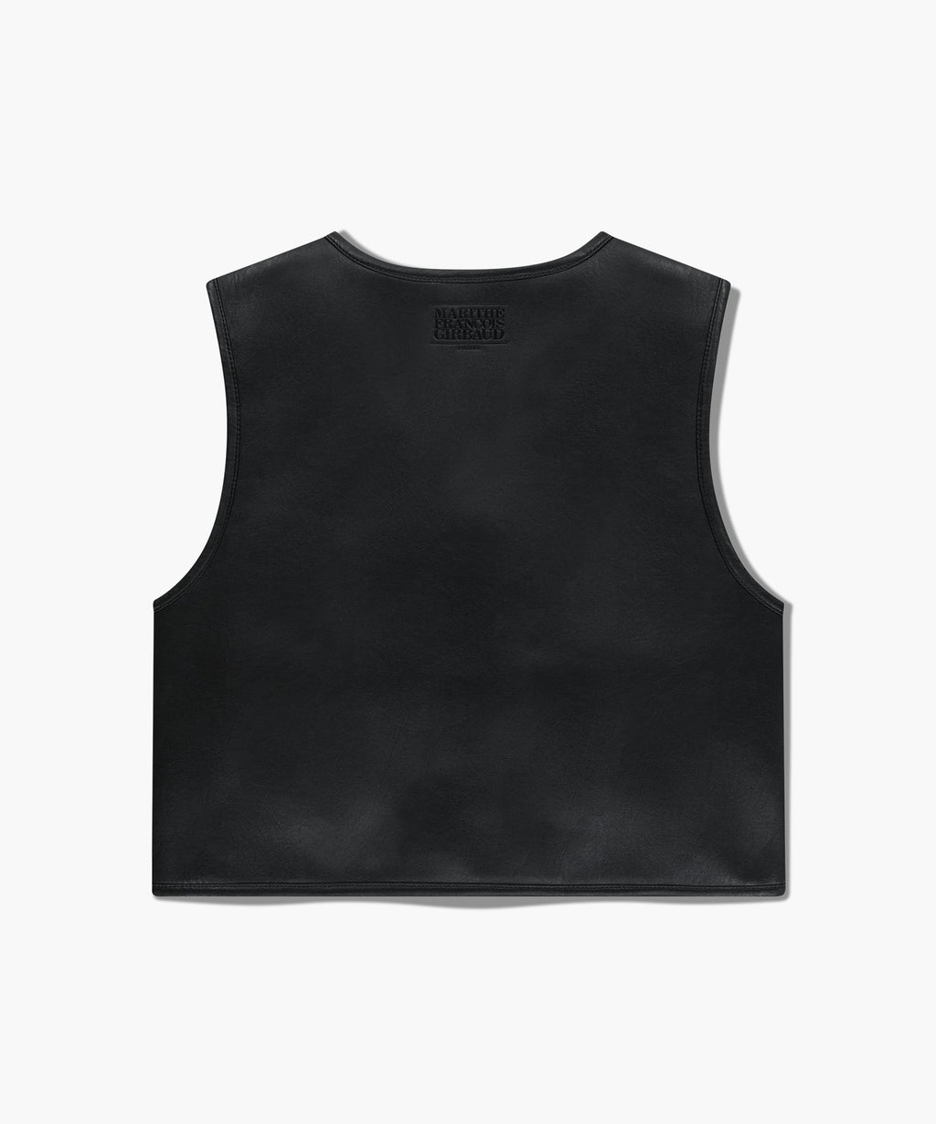 Marithe & Francois Girbaud - Faux Leather Mustang Crop Vest (Black) product image 9 | TRAB K-Fashion Australia