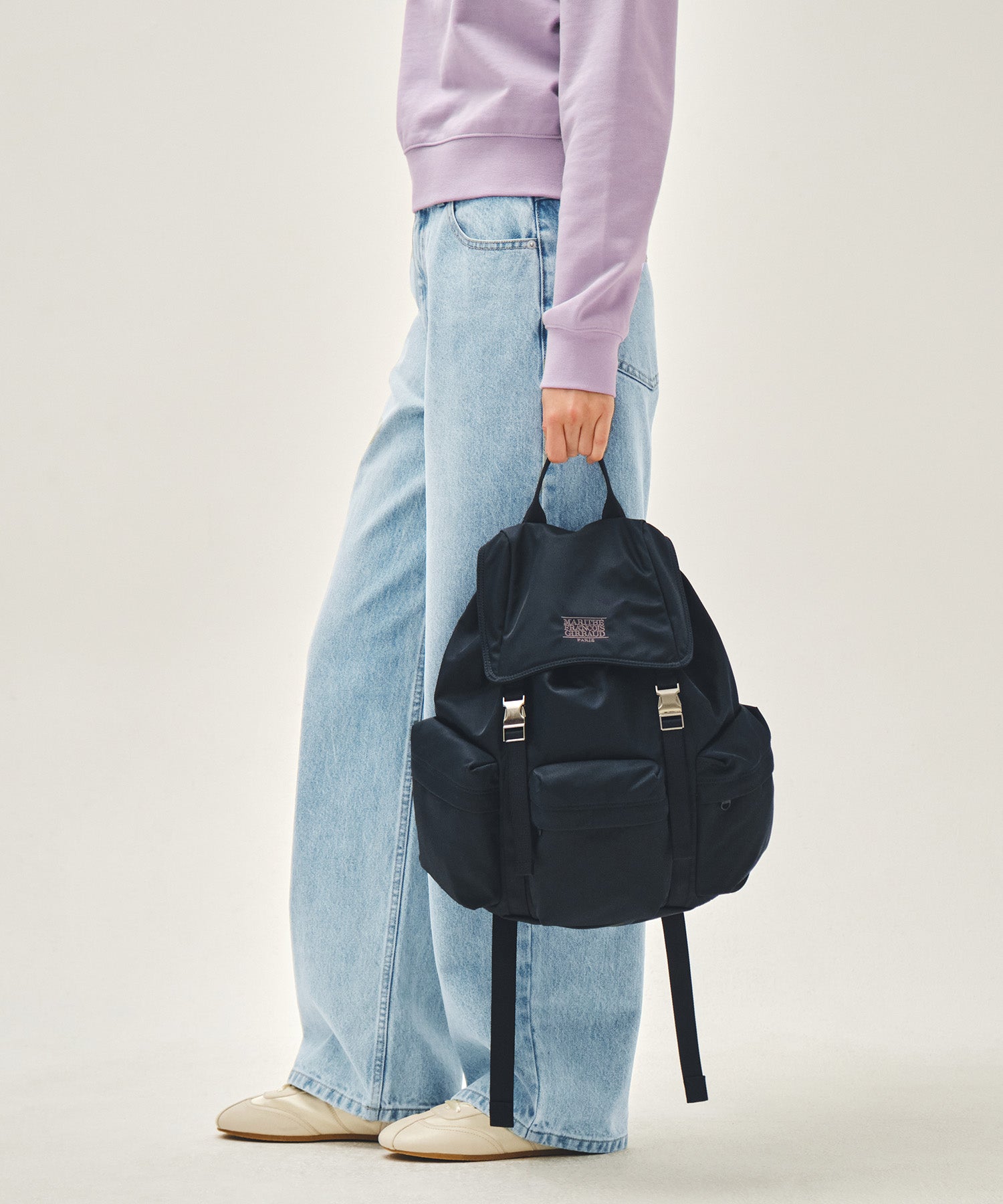 Marithe & Francois Girbaud - Classic Logo Metal Buckle Backpack (Navy) product image 9 | TRAB K-Fashion Australia