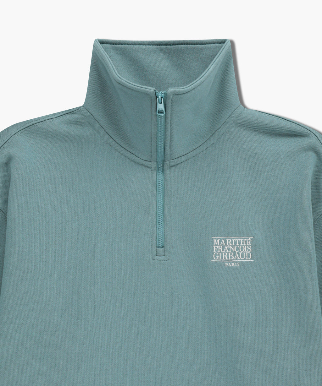 Marithe & Francois Girbaud - Classic Logo Half Zipup Sweatshirt (Mint Gray) product image 9 | TRAB K-Fashion Australia