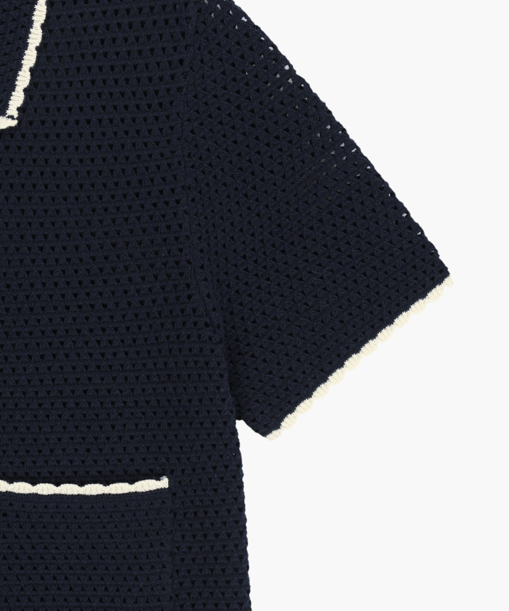 Marithe & Francois Girbaud - Crochet Half Knit Cardigan (Navy) product image 9 | TRAB K-Fashion Australia