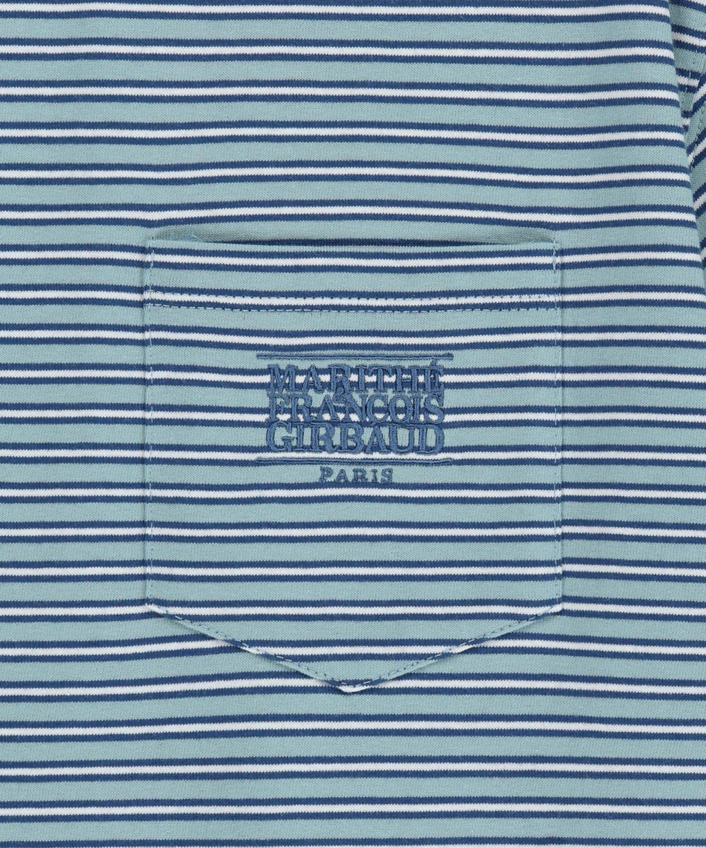 Marithe & Francois Girbaud - Small Classic Logo Stripe Ringer Tee (Blue) product image 9 | TRAB K-Fashion Australia
