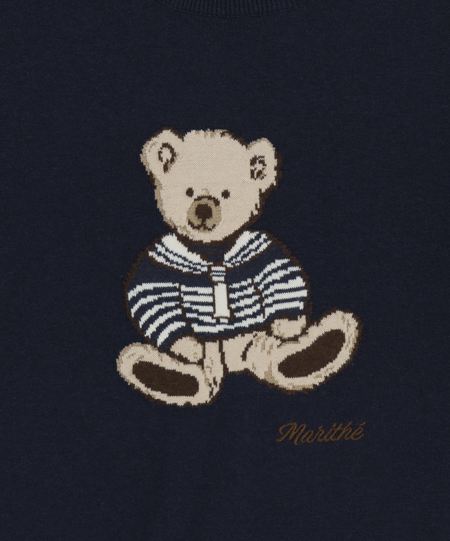 Marithe & Francois Girbaud - Doodle Bear Half Knit Pullover (Navy) product image 9 | TRAB K-Fashion Australia