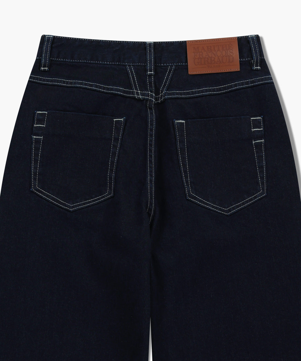 Marithe & Francois Girbaud - Low-waist Tuck Wide Denim Pants (Dark Blue) product image 9 | TRAB K-Fashion Australia