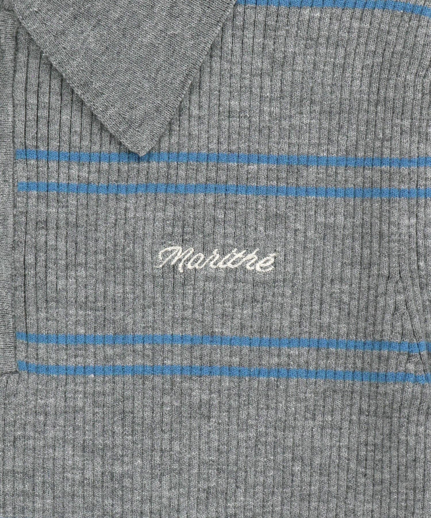 Marithe & Francois Girbaud - Stripe Half Zip Up Slim Knit (Melange Gray) product image 9 | TRAB K-Fashion Australia