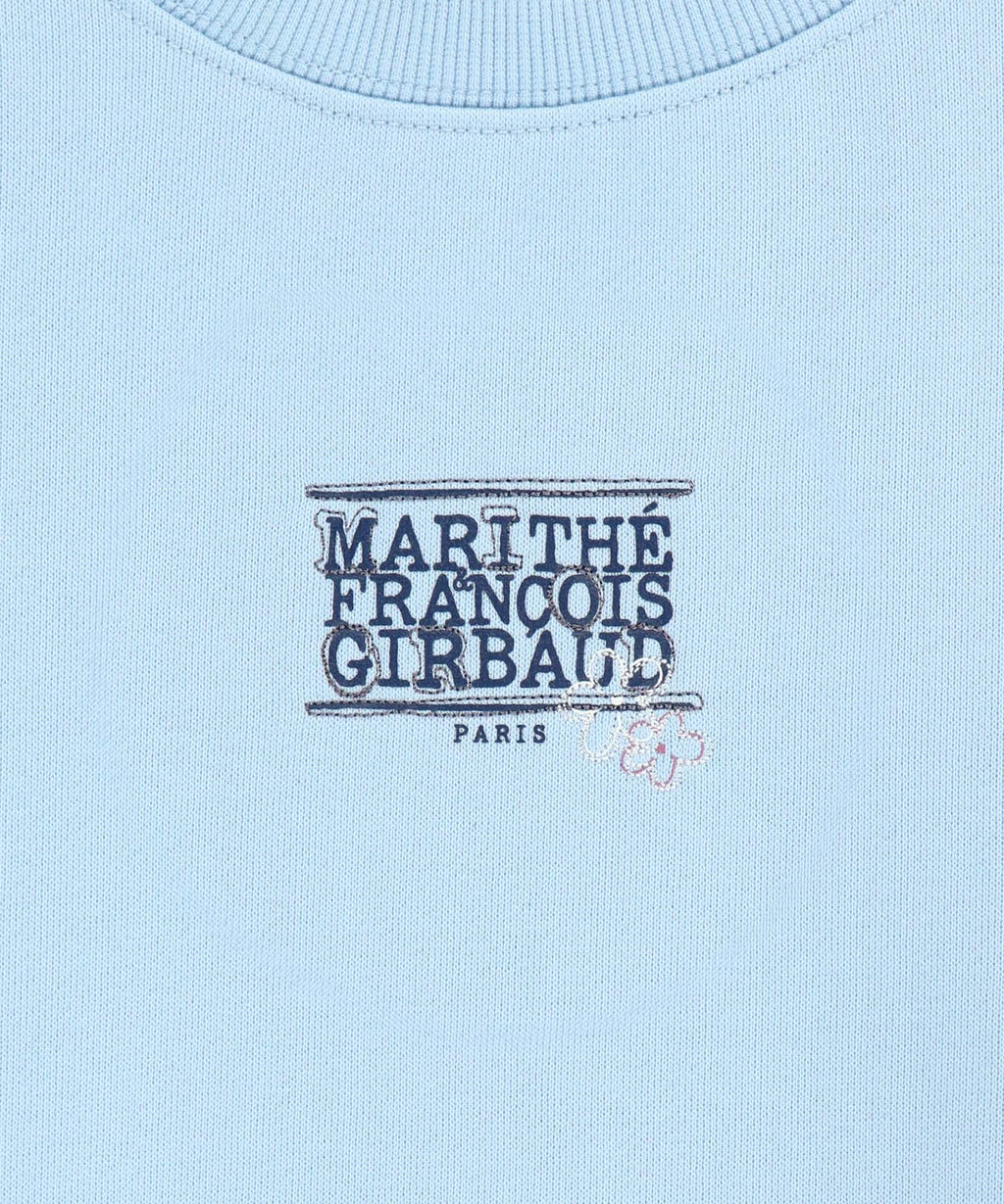 Marithe & Francois Girbaud - Flower Classic Logo Crop Sweatshirt (Sky Blue) product image 9 | TRAB K-Fashion Australia