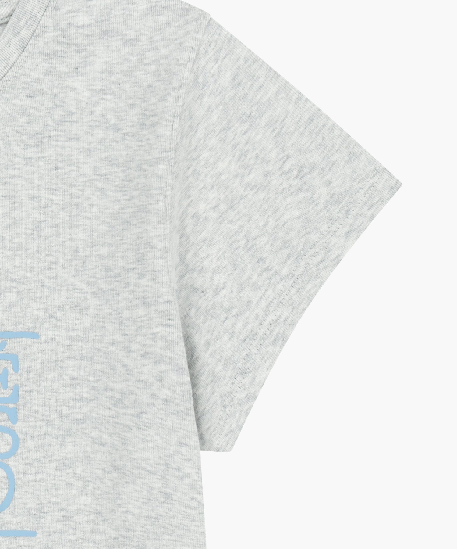 Marithe & Francois Girbaud - [Pre-order – Ships 19 Jun] Flower Classic Logo Cap Sleeve Slim Crop Tee (Light Heather Gray) product image 9 | TRAB K-Fashion Australia