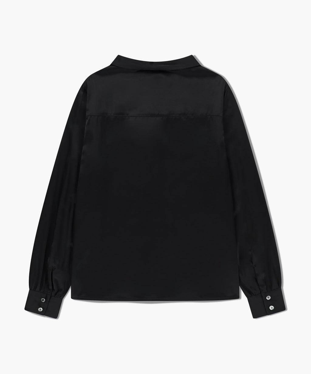 Marithe & Francois Girbaud - V-neck Tie Blouse (Black) product image 9 | TRAB K-Fashion Australia