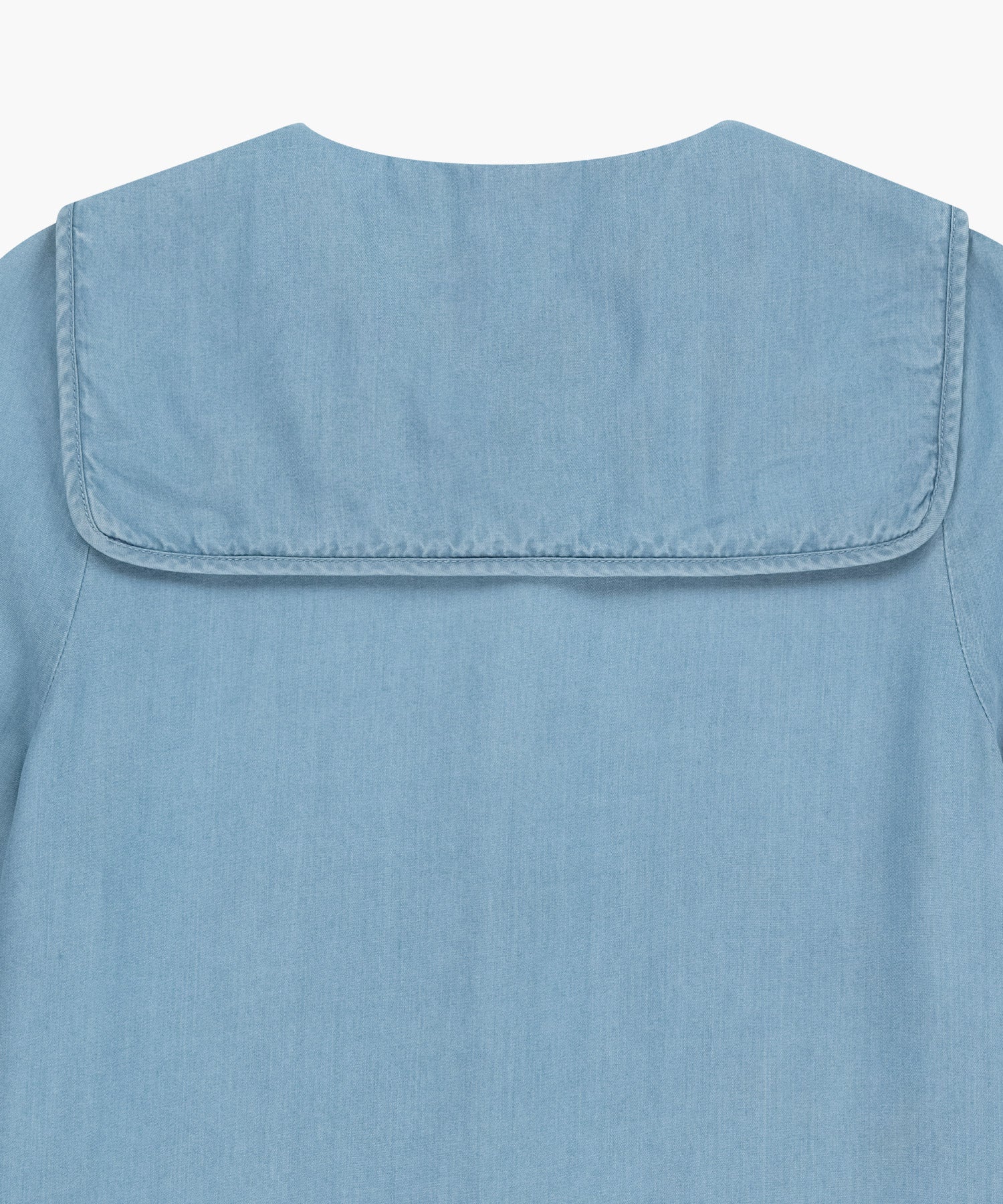 Marithe & Francois Girbaud - Sailor Collar Short Sleeve Chambray Shirt (Light Blue) product image 9 | TRAB K-Fashion Australia
