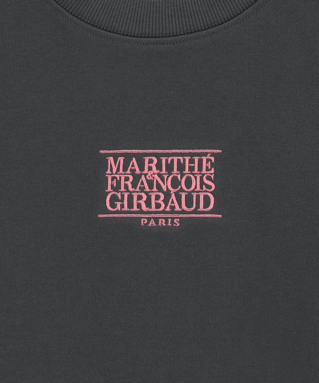 Marithe & Francois Girbaud - Small Classic Logo Crop Sweatshirt (Charcoal) product image 9 | TRAB K-Fashion Australia