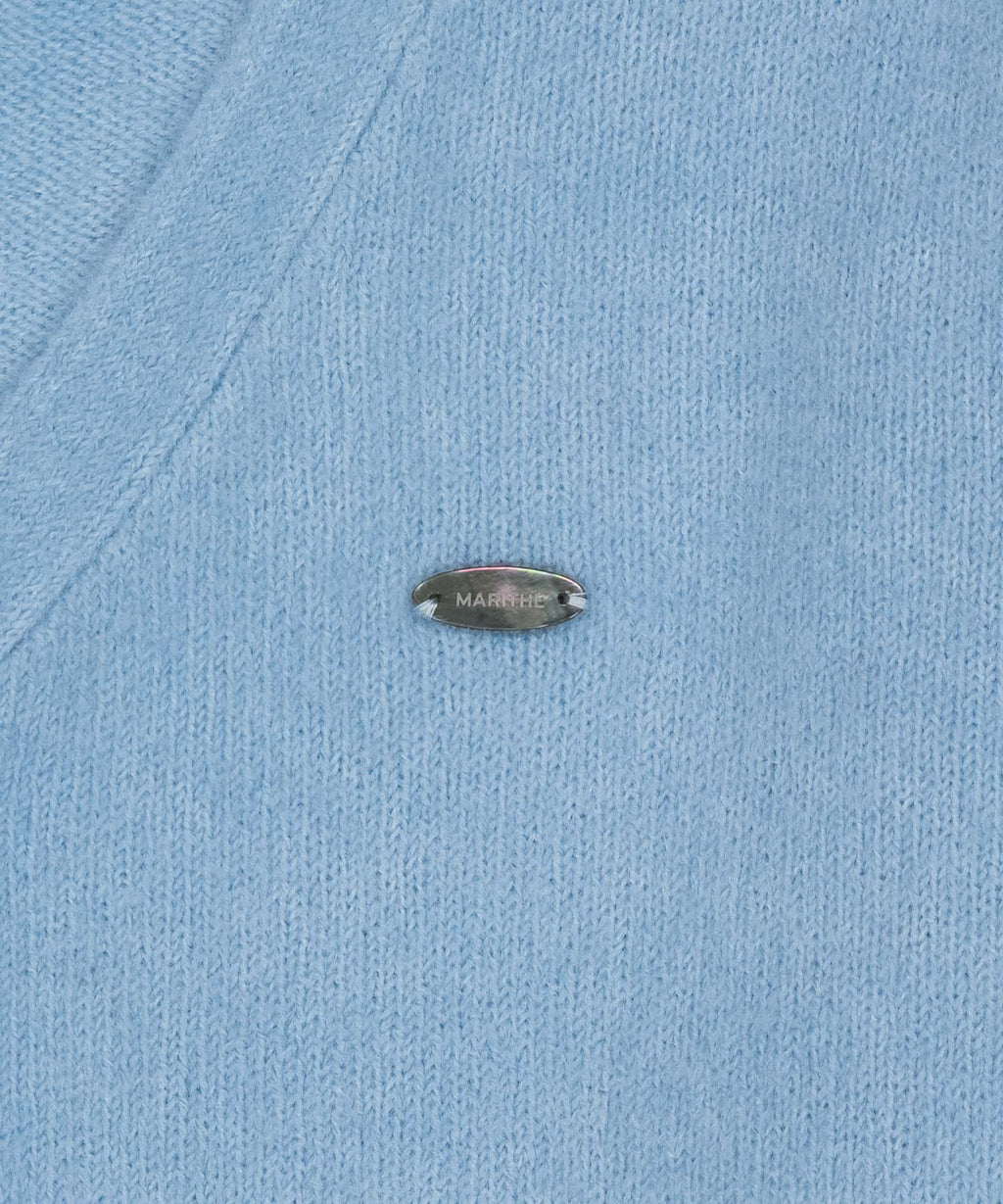 Marithe & Francois Girbaud - V-neck Crop Cardigan (Sky Blue) product image 9 | TRAB K-Fashion Australia