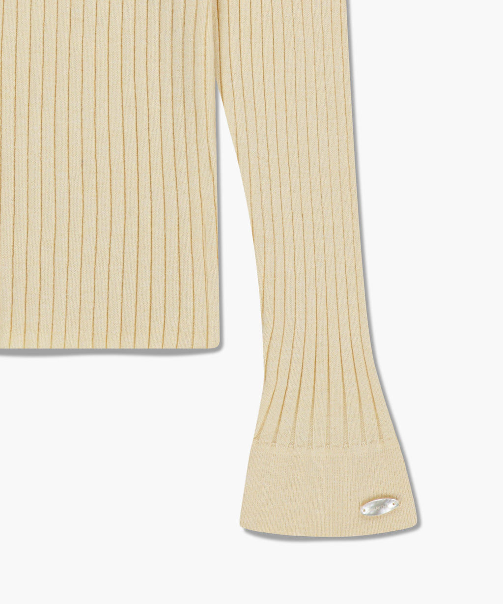 Marithe & Francois Girbaud - Slim Fit Collar Cardigan (Cream) product image 9 | TRAB K-Fashion Australia