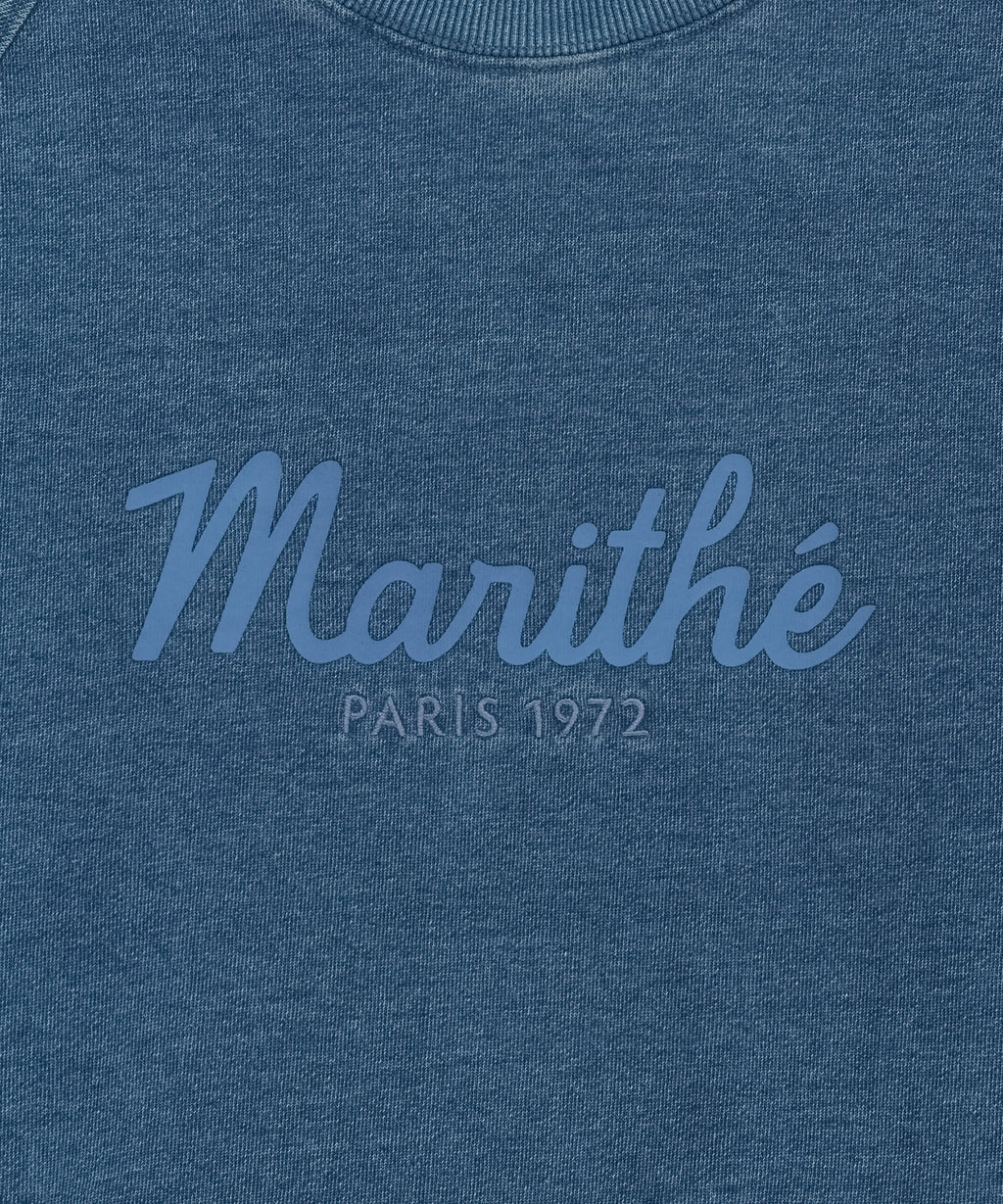 Marithe & Francois Girbaud - Garment Dyed Oversized Sweatshirt (Blue) product image 9 | TRAB K-Fashion Australia