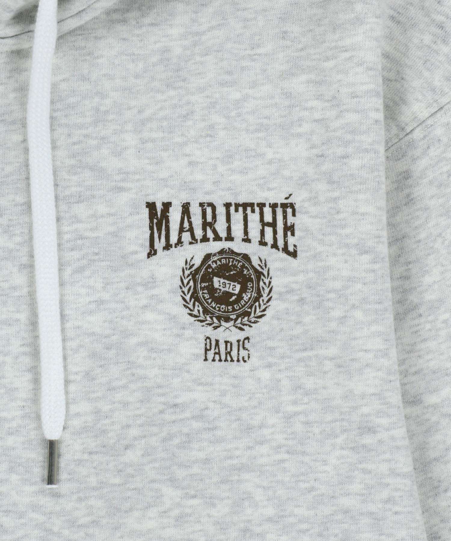 Marithe & Francois Girbaud - Big College Logo Graphic Hoodie Zipup (Light Heather Gray) product image 9 | TRAB K-Fashion Australia