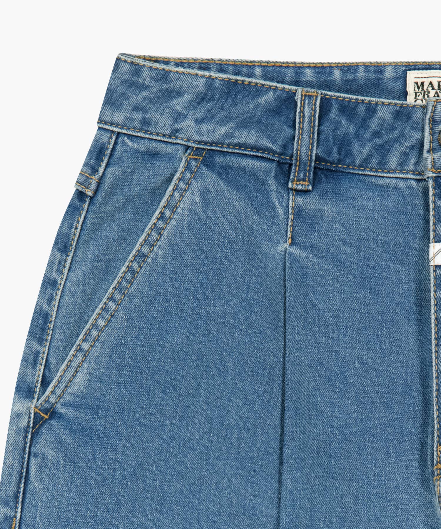 Marithe & Francois Girbaud - Low-waist Tuck Wide Denim Pants (Blue) product image 9 | TRAB K-Fashion Australia