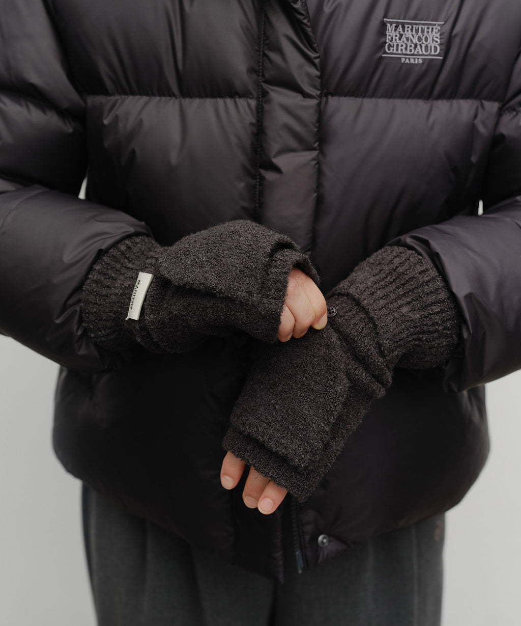Marithe & Francois Girbaud - Regular Logo Mittens (Charcoal) product image 8 | TRAB K-Fashion Australia
