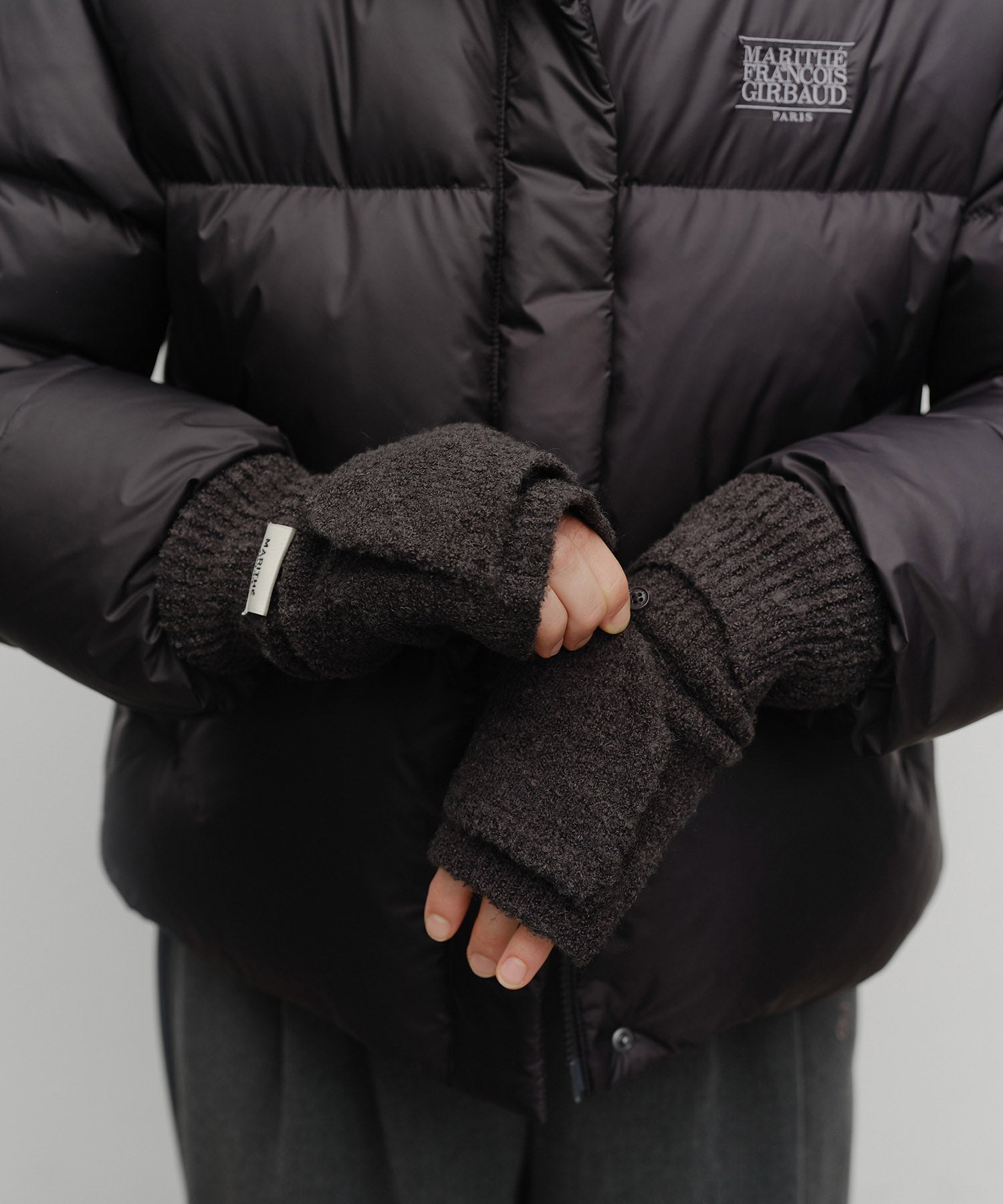 Marithe & Francois Girbaud - Regular Logo Mittens (Charcoal) product image 8 | TRAB K-Fashion Australia