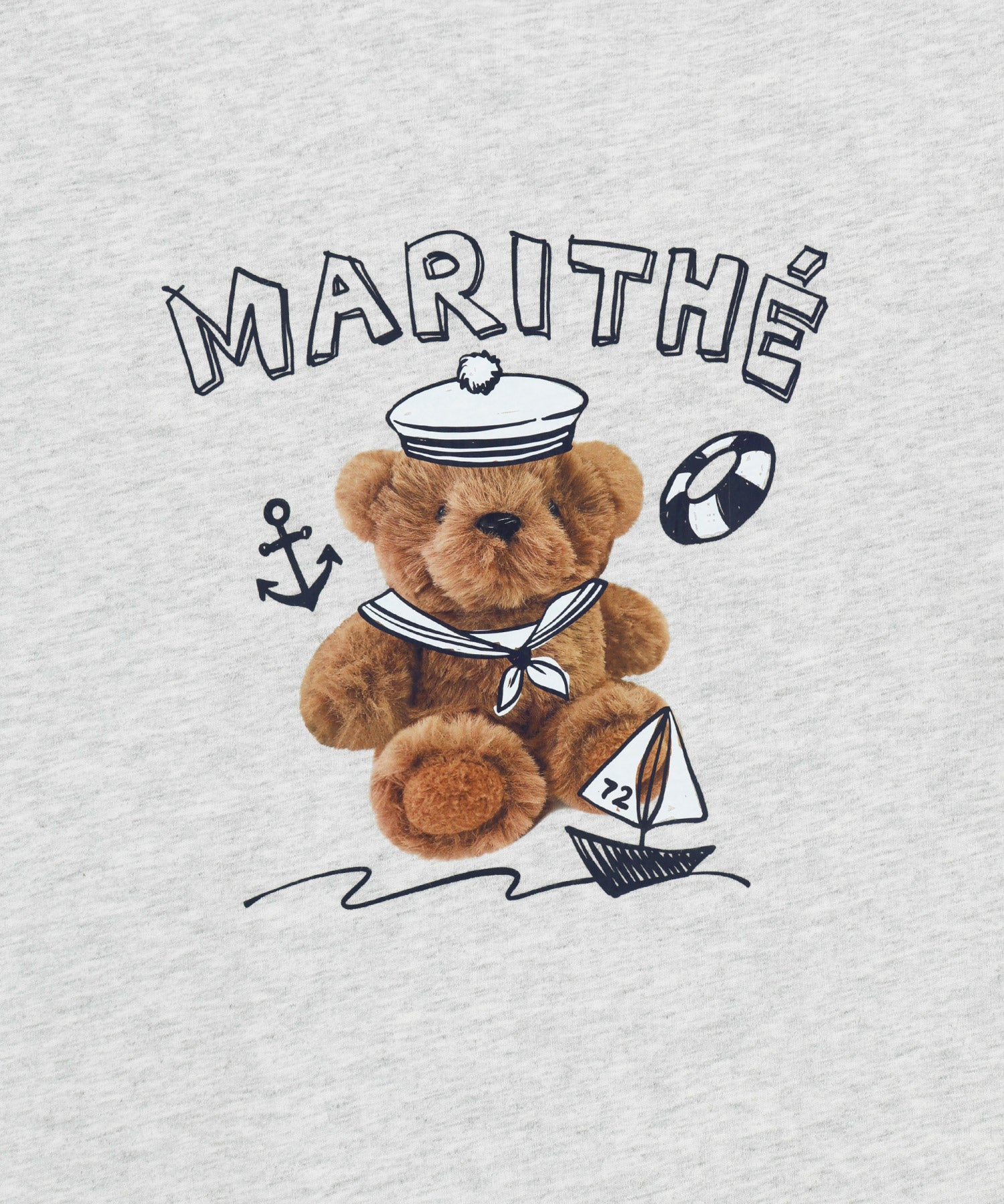 Marithe & Francois Girbaud - Marine Drawing Doodle Graphic Tee (Light Heather Gray) product image 9 | TRAB K-Fashion Australia