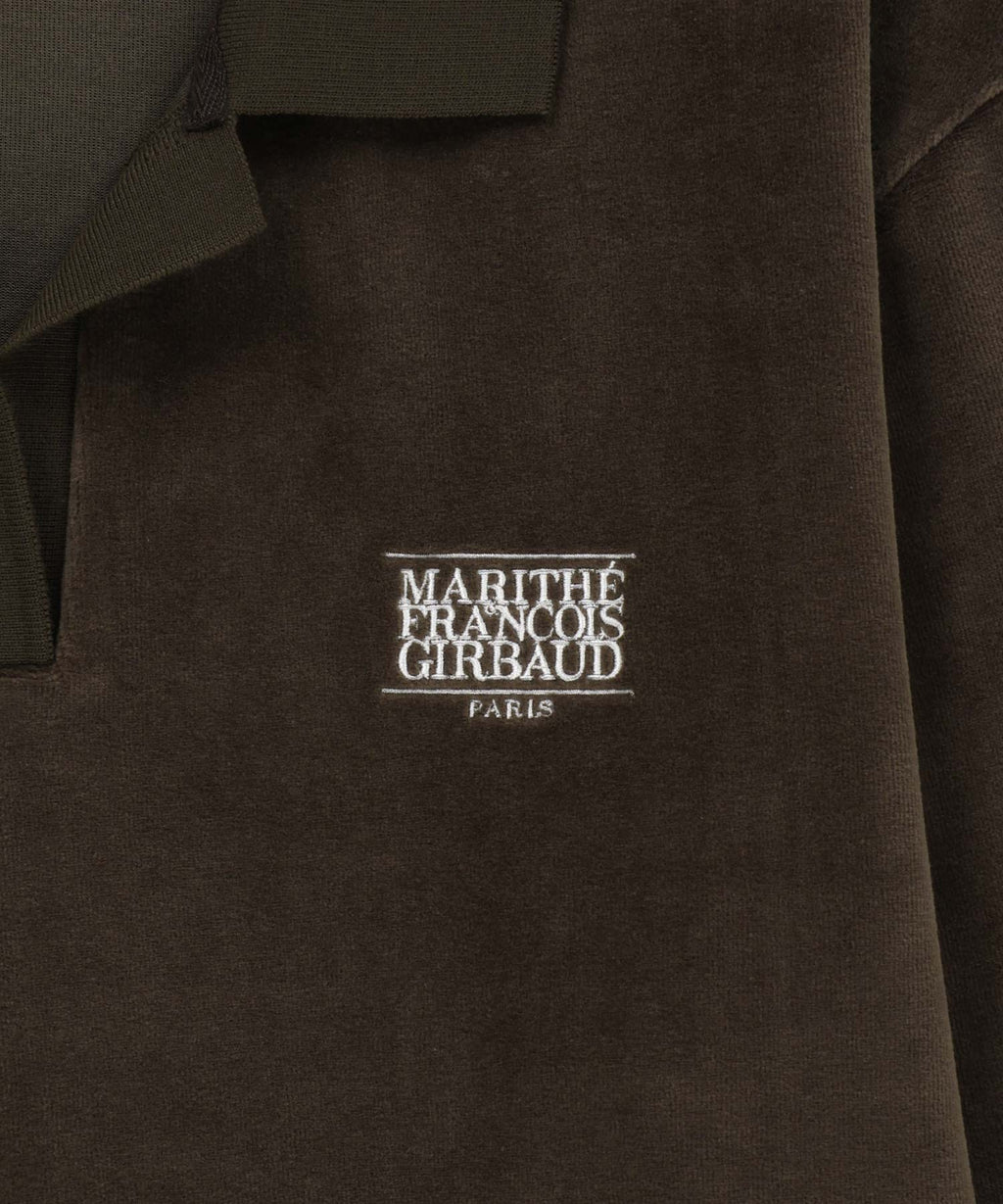 Marithe & Francois Girbaud - Classic Logo Collared Velour Sweatshirt (Brown) product image 9 | TRAB K-Fashion Australia