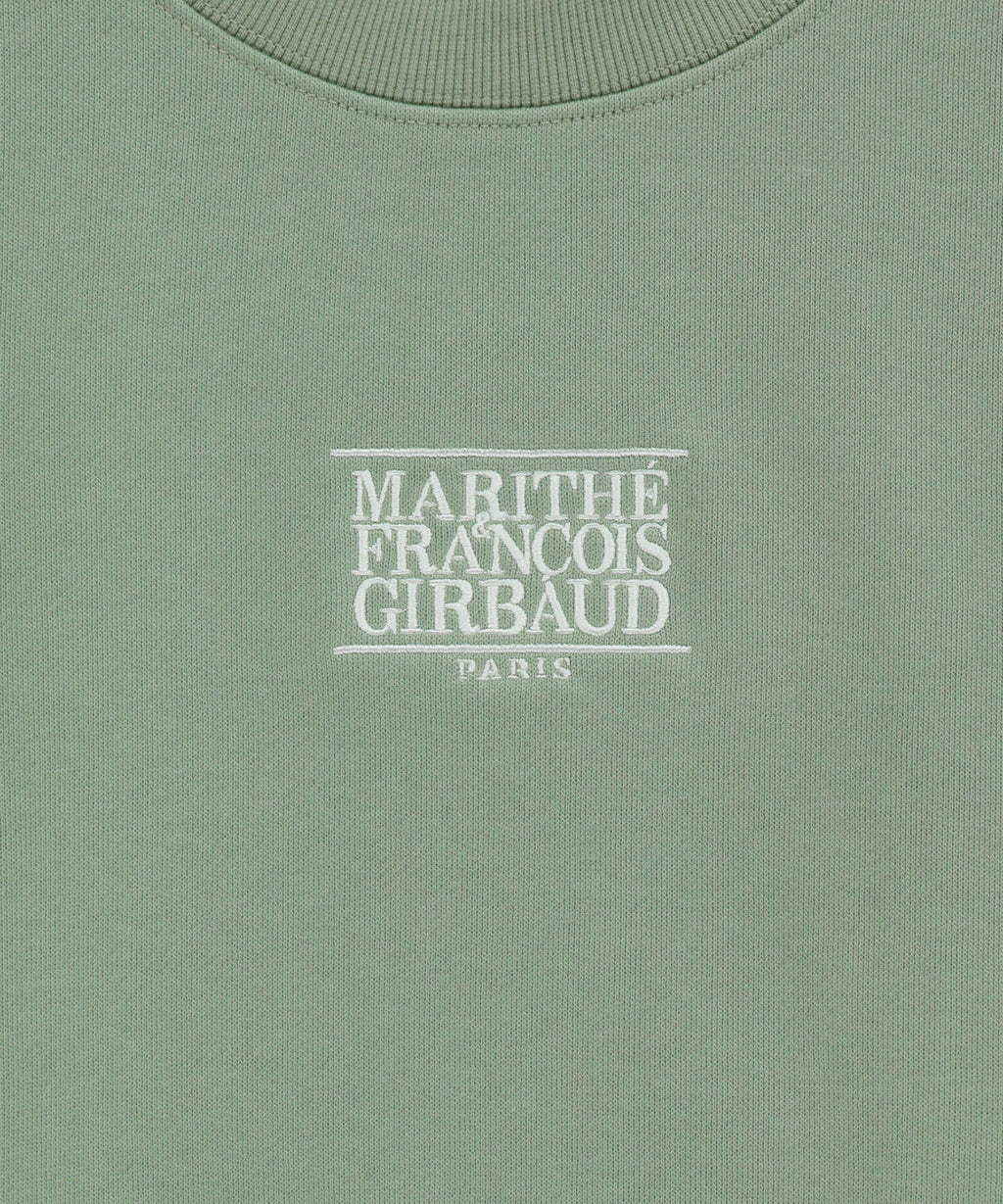 Marithe & Francois Girbaud - Small Classic Logo Crop Sweatshirt (Mint Gray) product image 9 | TRAB K-Fashion Australia