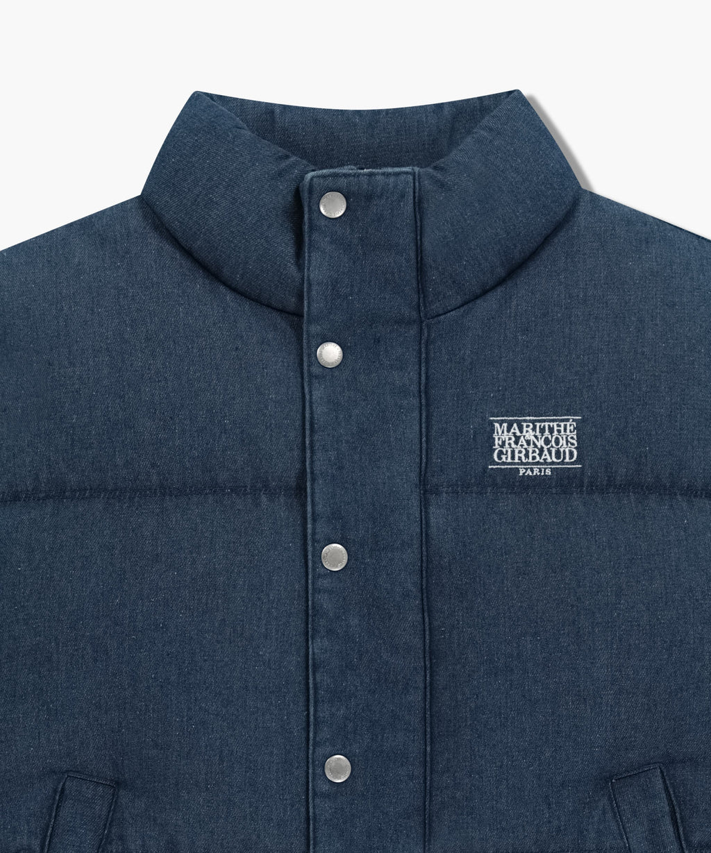 Marithe & Francois Girbaud - Classic Logo Denim Down Vest (Dark Blue) product image 9 | TRAB K-Fashion Australia