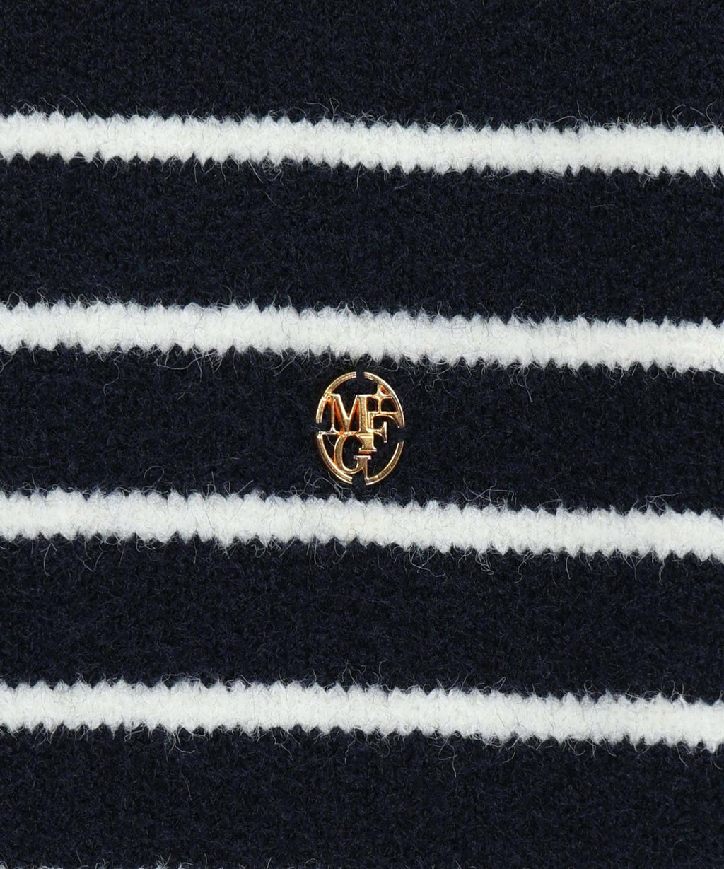Marithe & Francois Girbaud - Crew Neck Stripe Crop Knit Pullover (Navy) product image 9 | TRAB K-Fashion Australia