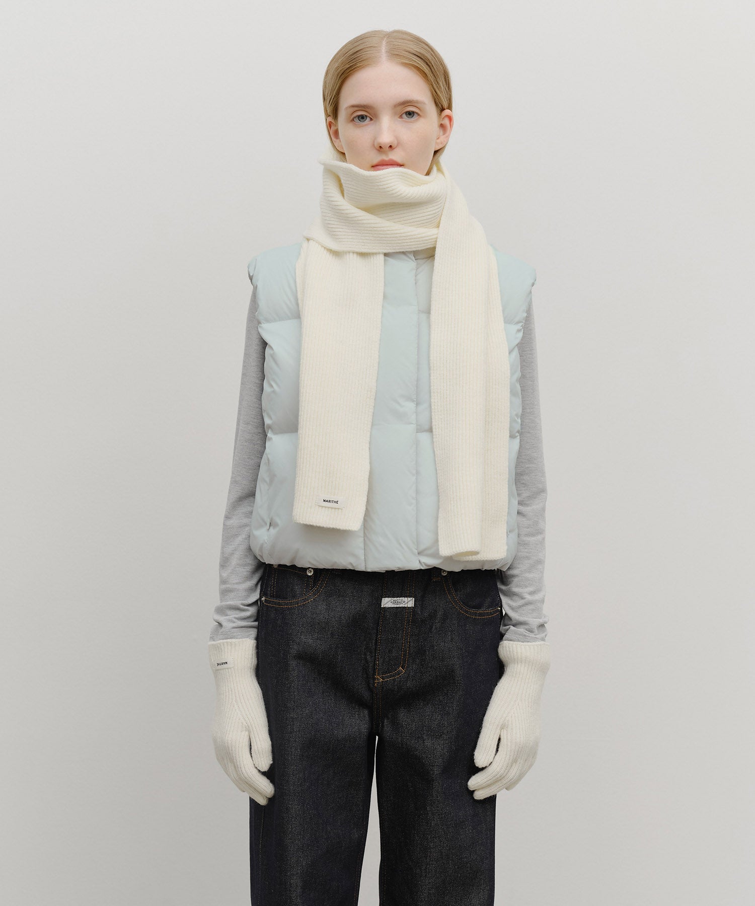 Marithe & Francois Girbaud - Regular Logo Muffler&glove (Cream) product image 9 | TRAB K-Fashion Australia