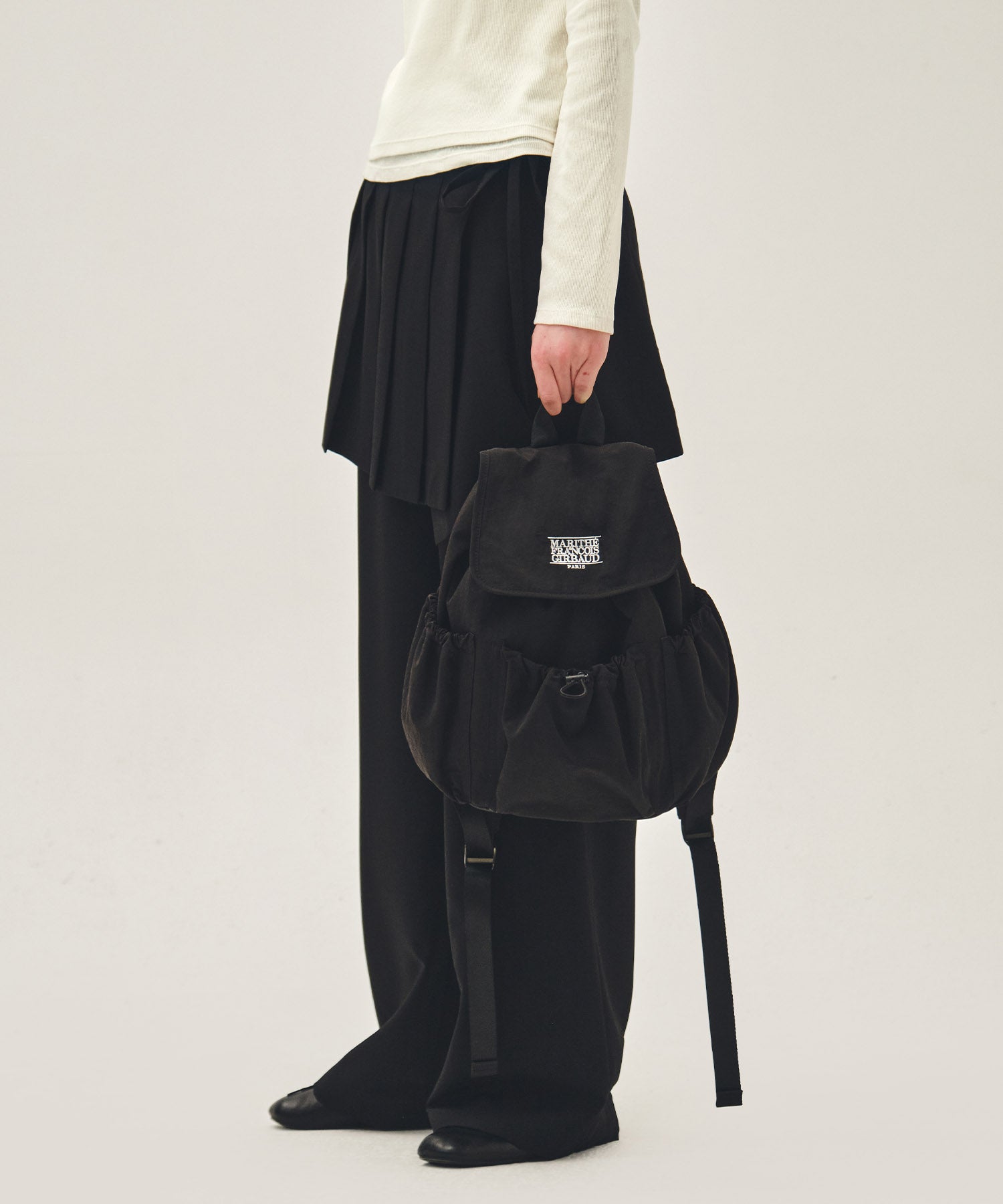 Marithe & Francois Girbaud - Classic Logo Stopper Pocket Backpack (Black) product image 9 | TRAB K-Fashion Australia