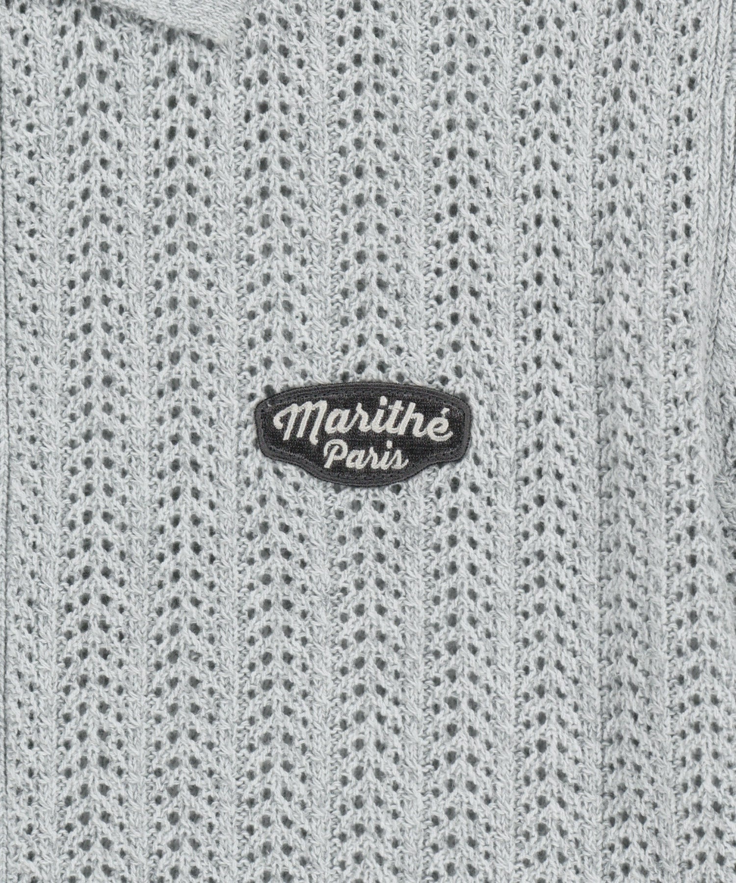 Marithe & Francois Girbaud - Wappen Crochet Half Knit Cardigan (Heather Gray) product image 9 | TRAB K-Fashion Australia
