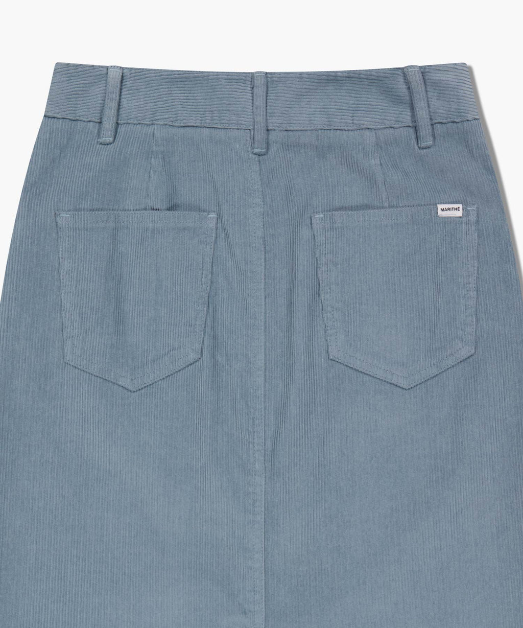 Marithe & Francois Girbaud - Classic Corduroy Midi Skirt (Sky Blue) product image 9 | TRAB K-Fashion Australia