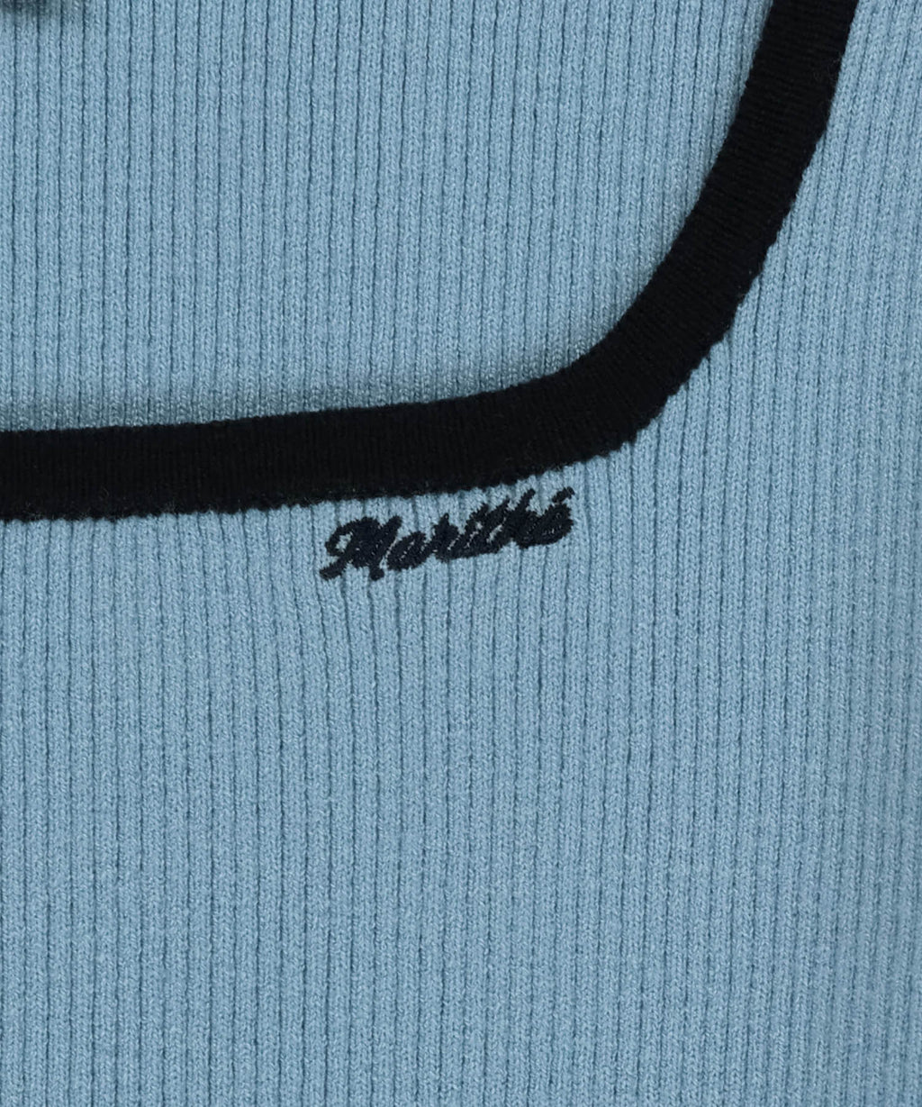 Marithe & Francois Girbaud - Color Point Square Neck Knit Pullover (Sky Blue) product image 9 | TRAB K-Fashion Australia