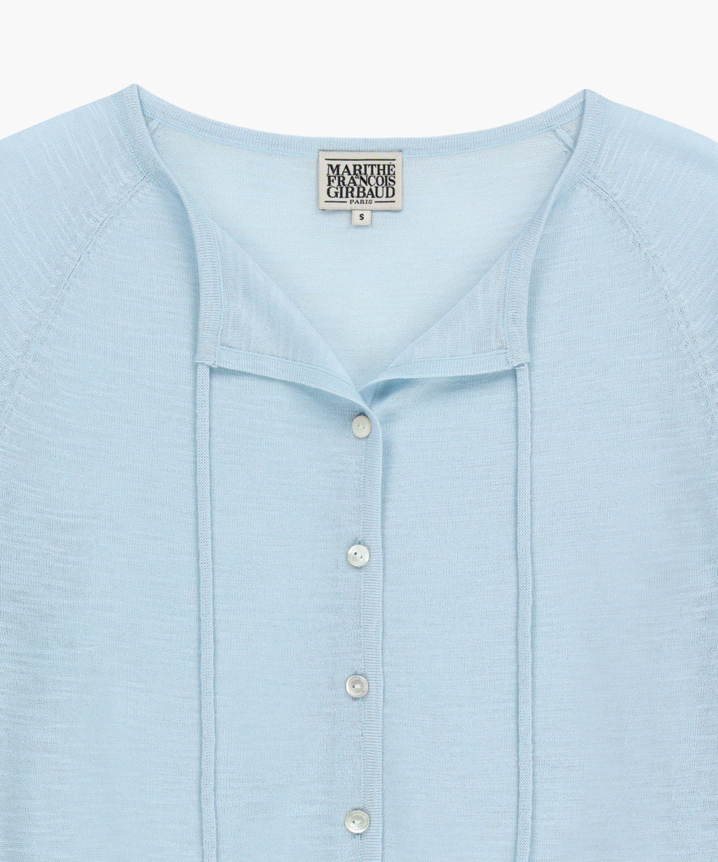 Marithe & Francois Girbaud - Sheer Knit Cardigan (Sky Blue) product image 9 | TRAB K-Fashion Australia