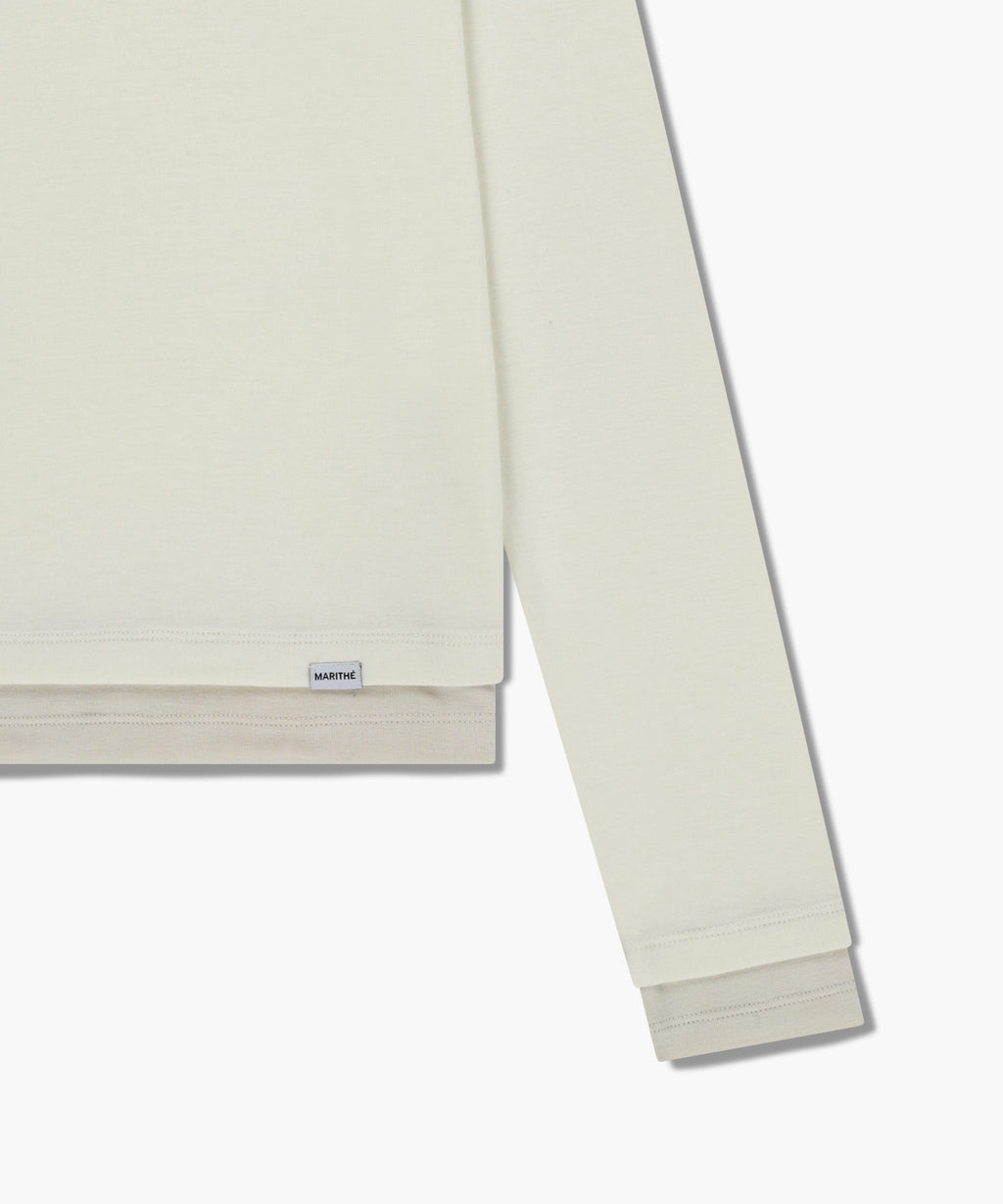 Marithe & Francois Girbaud - Layered Turtle Neck Long Sleeve (Ivory) product image 9 | TRAB K-Fashion Australia