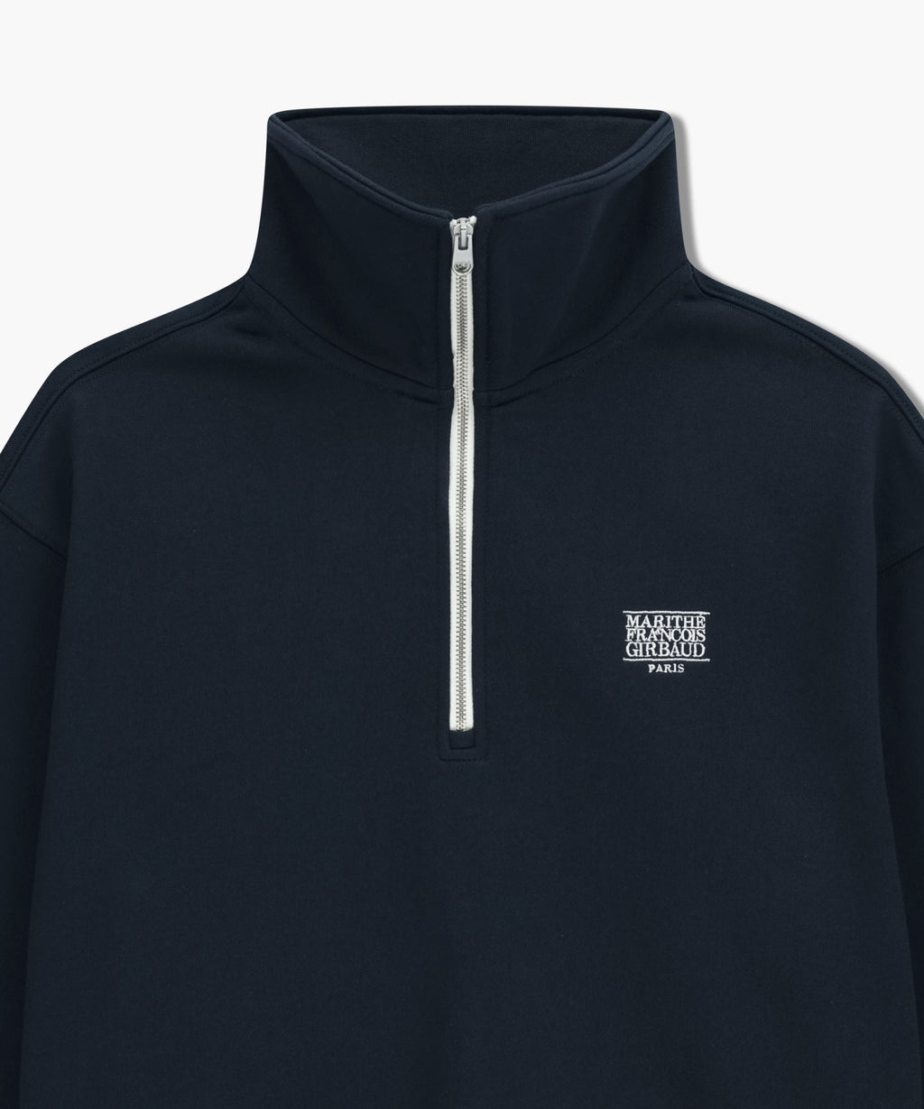 Marithe & Francois Girbaud - Classic Logo Half Zipup Crop Sweatshirt (Navy) product image 9 | TRAB K-Fashion Australia