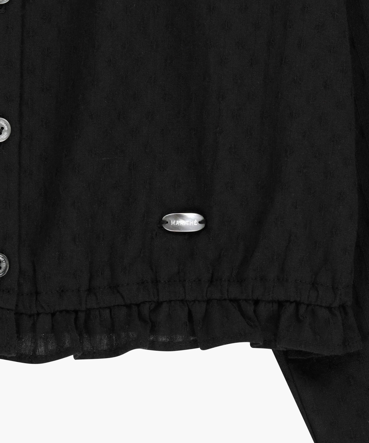 Marithe & Francois Girbaud - Lace Shirring Crop Blouse (Black) product image 9 | TRAB K-Fashion Australia