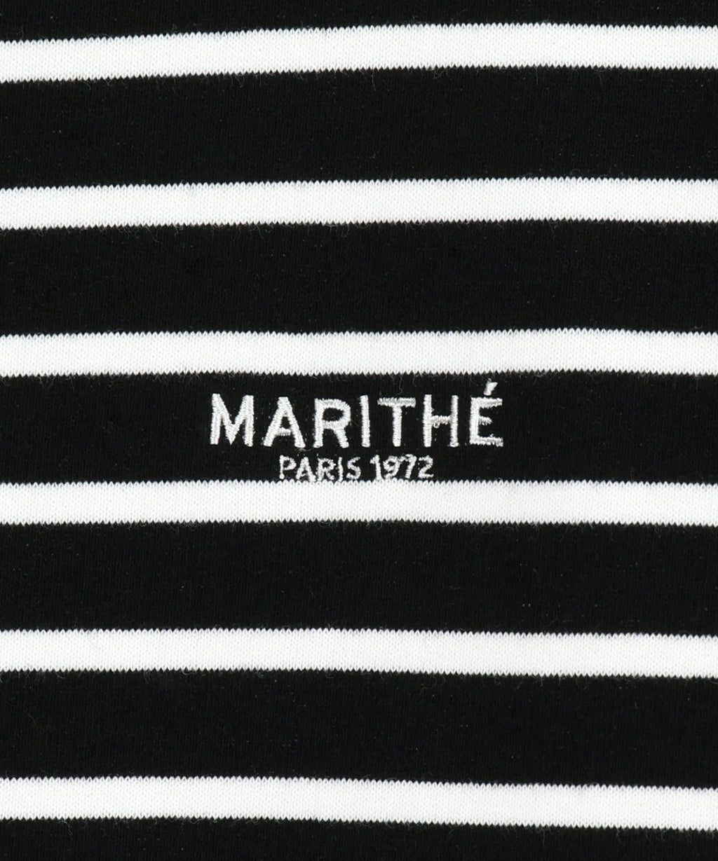 Marithe & Francois Girbaud - Stripe Boatneck Crop Sweatshirt (Black) product image 9 | TRAB K-Fashion Australia