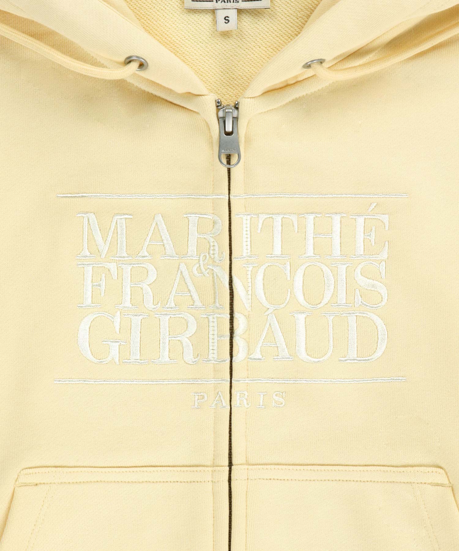 Marithe & Francois Girbaud - Classic Logo Crop Hoodie Zipup (Butter) product image 9 | TRAB K-Fashion Australia