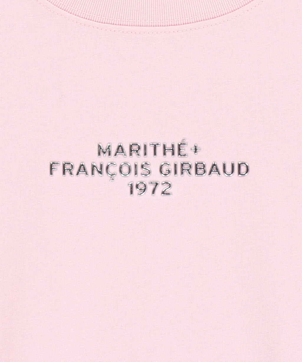 Marithe & Francois Girbaud - Silver Lettering Crop Tee (Pink) product image 9 | TRAB K-Fashion Australia