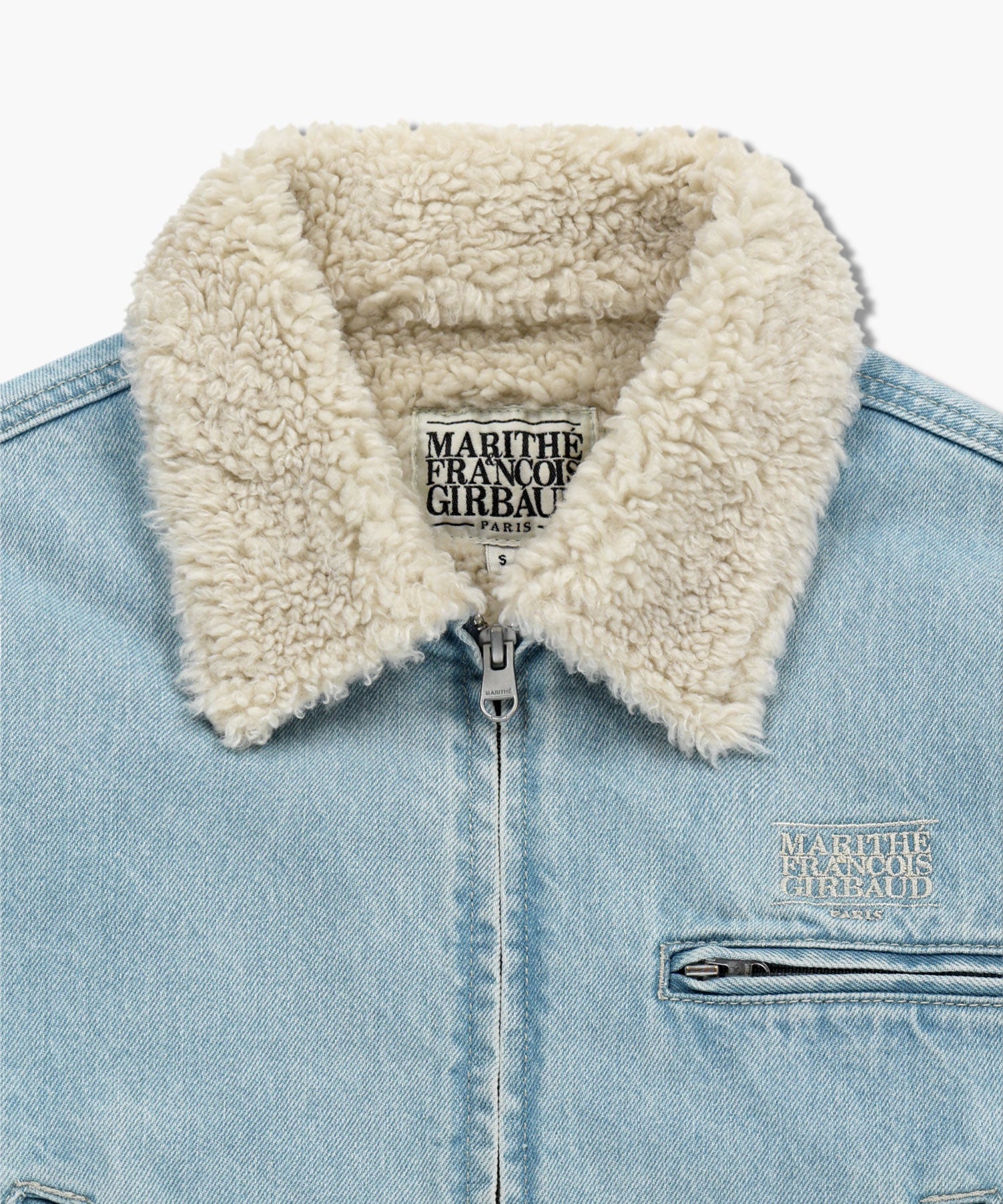 Marithe & Francois Girbaud - Crop Shearling Denim Jacket (Light Blue) product image 9 | TRAB K-Fashion Australia