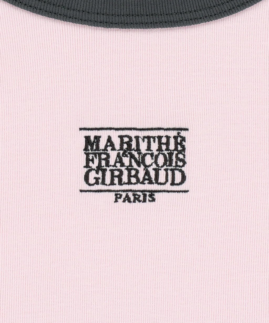 Marithe & Francois Girbaud - Aerocool Small Classic Logo Ringer Slim Crop Tee (Pink) product image 9 | TRAB K-Fashion Australia