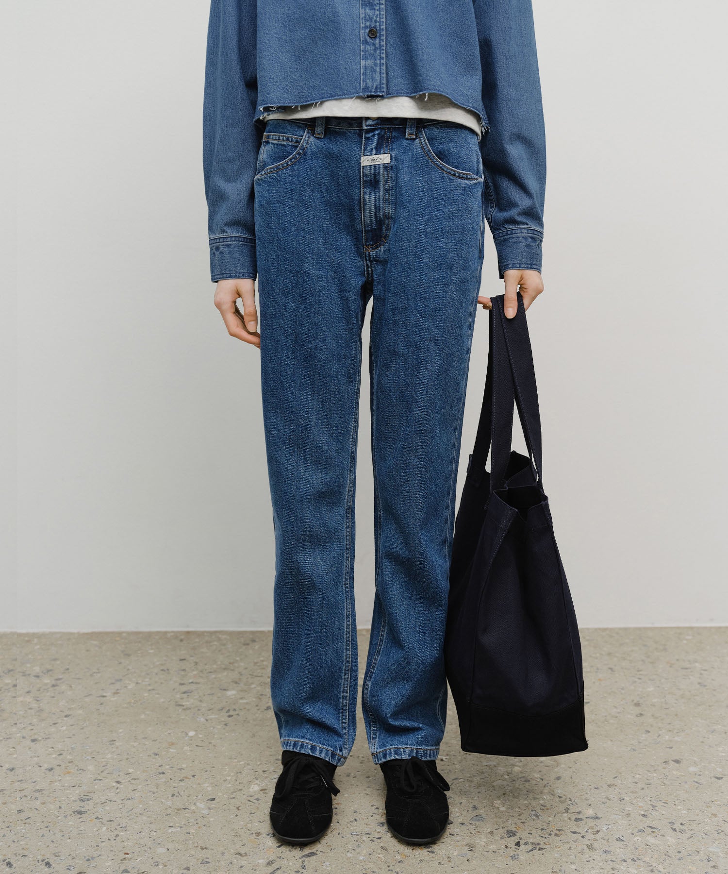 Marithe & Francois Girbaud - Classic Logo Big Shopper Bag (Navy) product image 9 | TRAB K-Fashion Australia