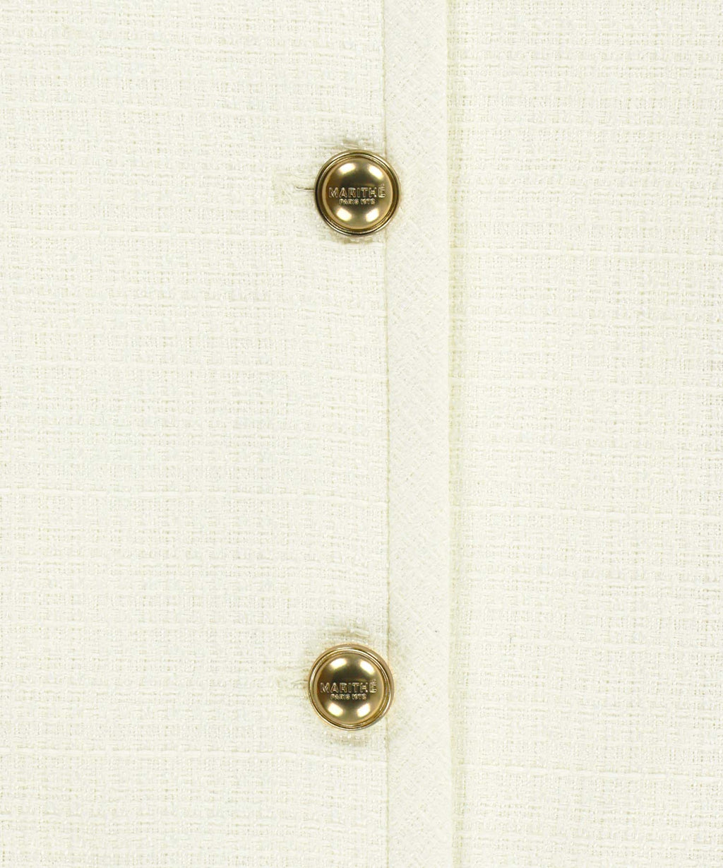 Marithe & Francois Girbaud - Tweed Round Neck Jacket (Ivory) product image 9 | TRAB K-Fashion Australia