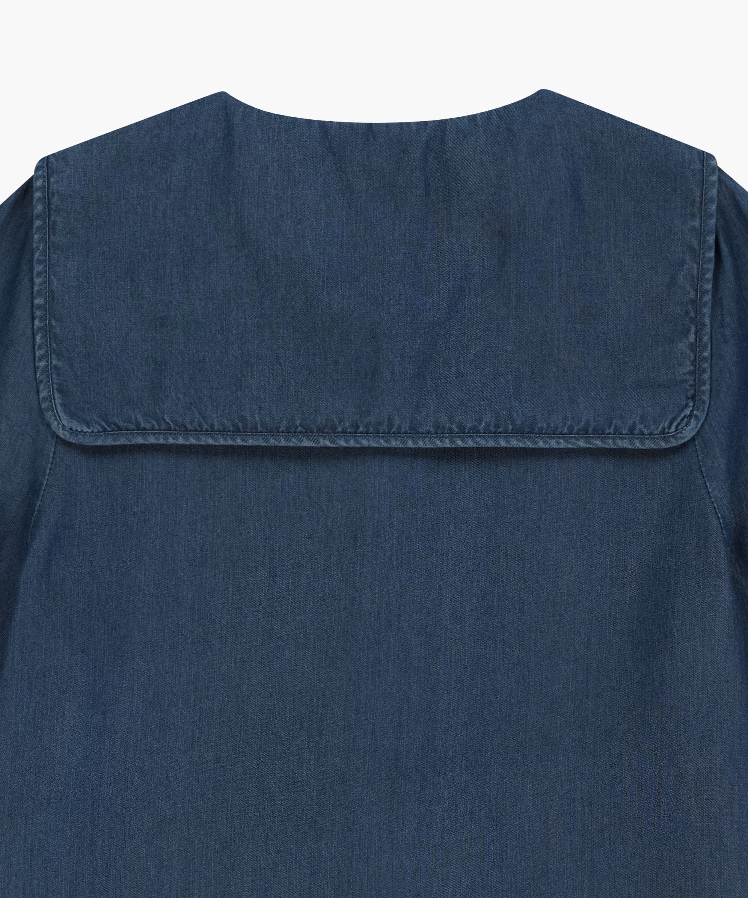 Marithe & Francois Girbaud - Sailor Collar Short Sleeve Chambray Shirt (Dark Blue) product image 9 | TRAB K-Fashion Australia